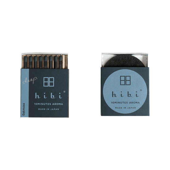 Load image into Gallery viewer, Two boxes of hibi 10 MINUTES AROMA incense sticks, one showing the sticks and the other showing the grey incense pad, both labeled ‘MADE IN JAPAN’. Order online for aromas from the best florist in Toronto near you
